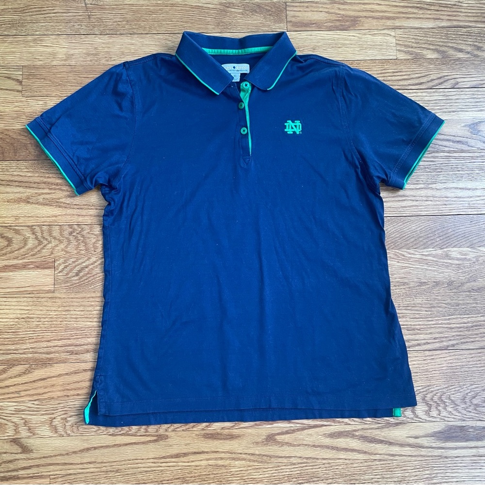 Notre Dame Peter Millar Lady Irish Women’s Polo Shirt Short Sleeve XL/L Navy EUC